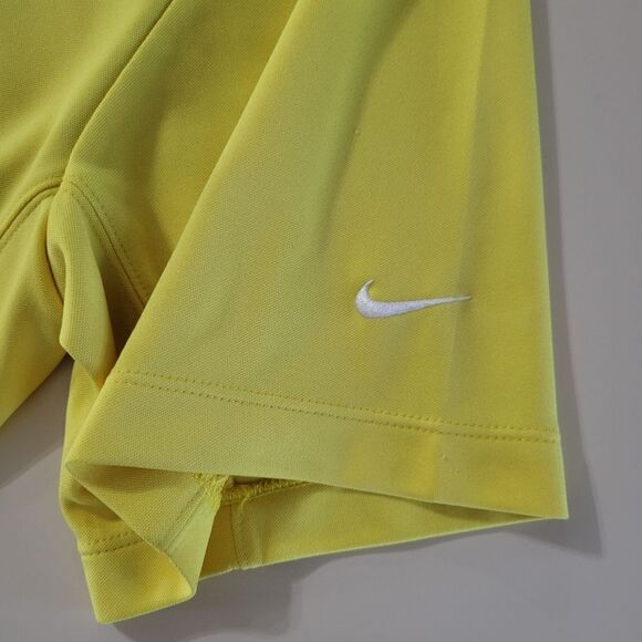 Nike Men's Yellow Dri-FIT Short Sleeve Golf Polo - Picture 8 of 13